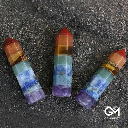 Chakra Hexagonal Column Ornaments Crystal Wands