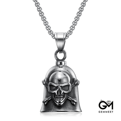 Pirate Skull Exorcist Bell Pendant Necklace