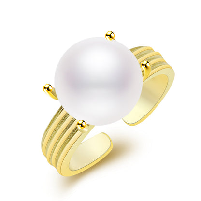 Natural Baroque Fresh Water Pearl Open Ring