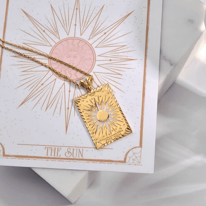 Moon Star Tarot Card Necklace