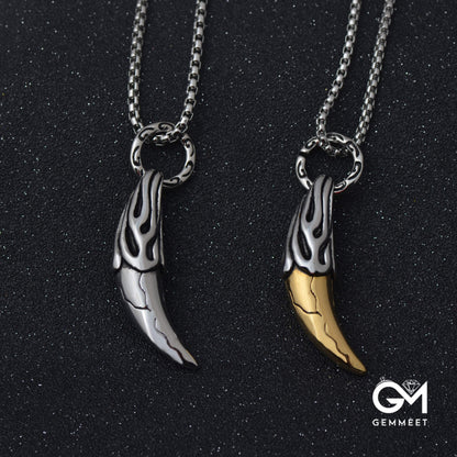 Titanium Steel Horn Necklace for Men