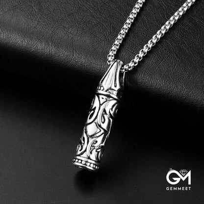 Bullet Head Hexagram Men's Titanium Steel Necklace