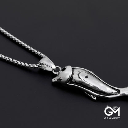 Frolicking Dolphin Titanium Steel Necklace