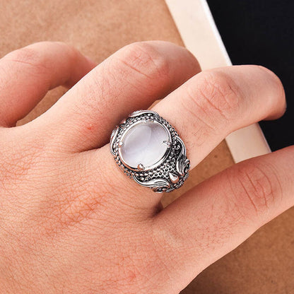 Retro Cat-Eye Shape Color Moonstone Ring