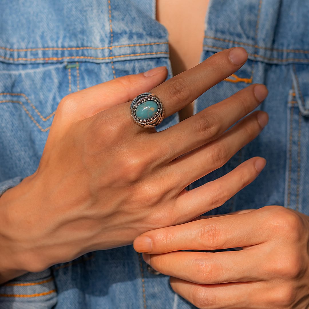 Retro Turquoise Men's Ring