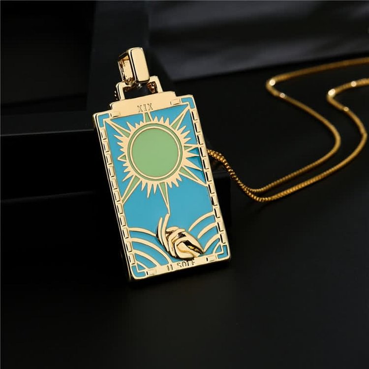 Moon Star Tarot Card Necklace