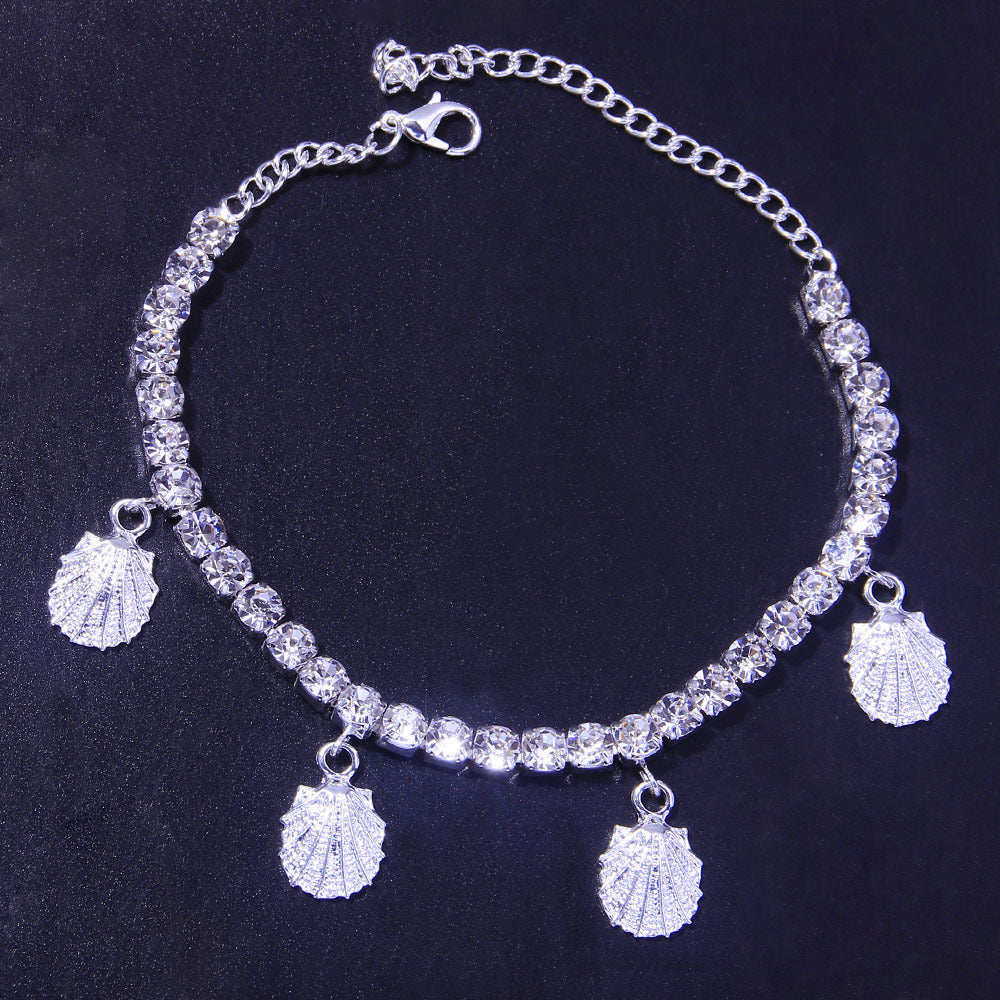 Alloy Shell Starfish Zircon Anklet