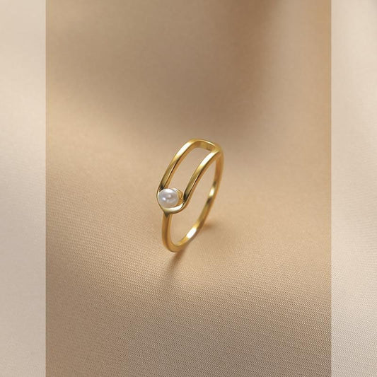 Simple Pearl Inlaid Ring