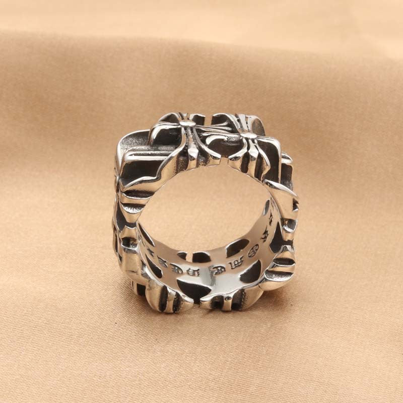 Cross Pattern Retro Trendy Men's Ring