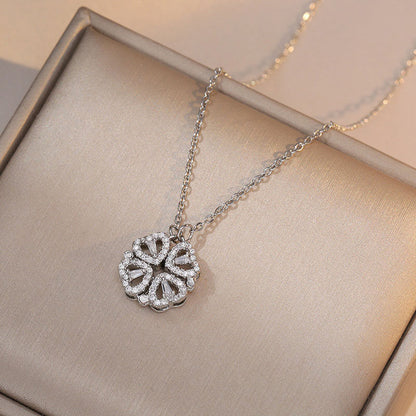 Full Zircon Four-leaf clover Necklace