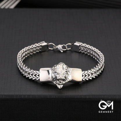 Stainless Steel Lion Head Bracelet