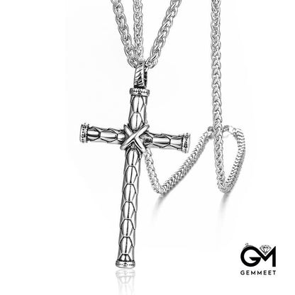 Titanium Steel Vintage Cross Necklace