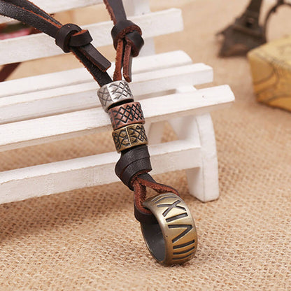 Retro Alloy Lighter Accessories Leather Necklace