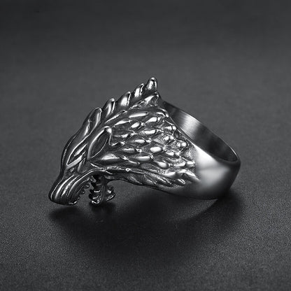 Direwolf Vintage Stainless Steel Ring for Men