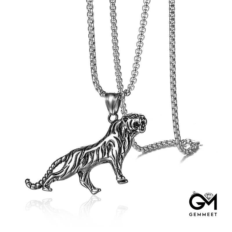 Stainless Steel Zodiac Tiger Necklace