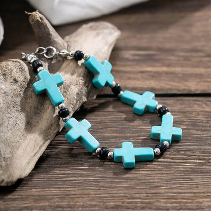 Turquoise Cross Protection Bracelet