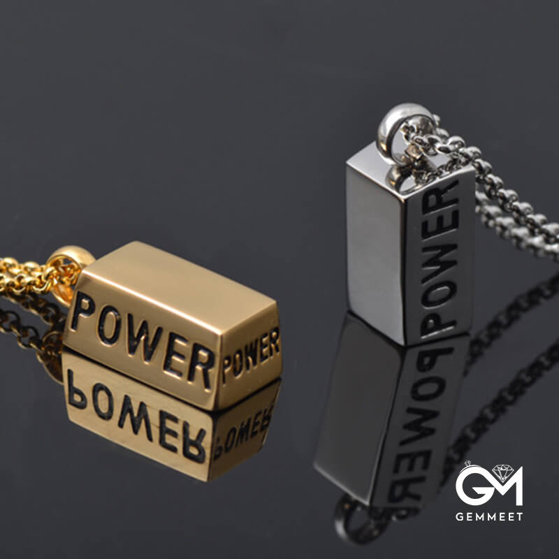 Titanium Steel Block Vintage Men's Necklace