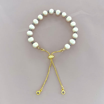 Flower Heart Pearl Bracelet