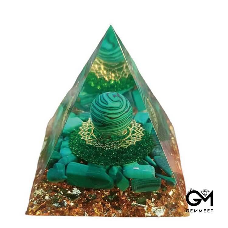 Malachite Protection Orgone Pyramid