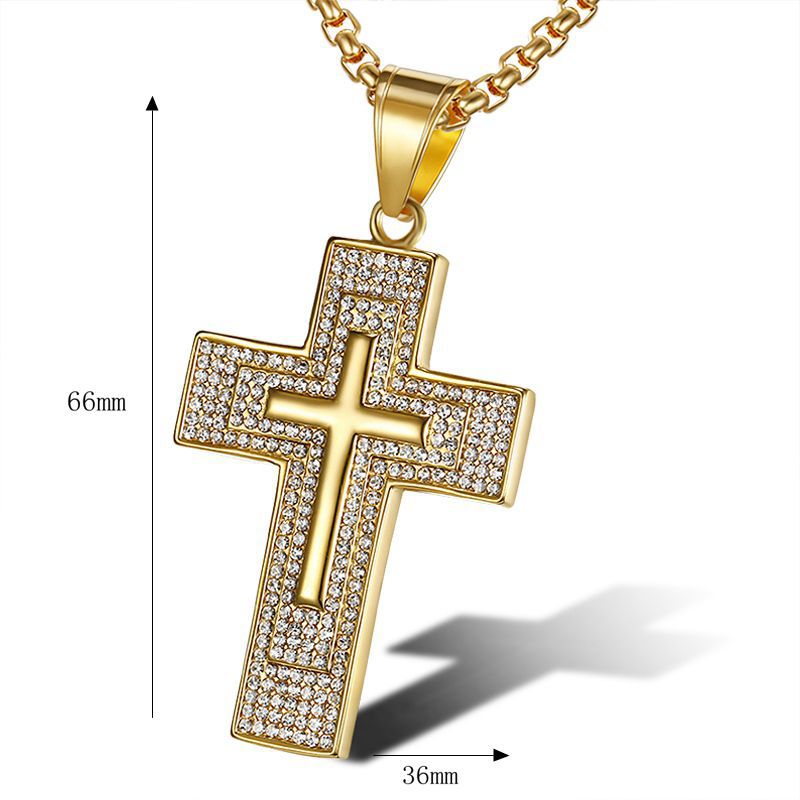 Hip Hop Jewelry Gold Plated Zirconia Cross Pendant