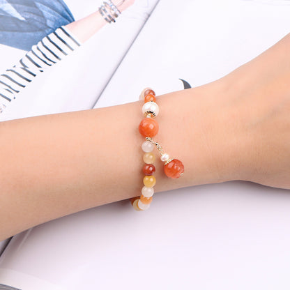 Gold Silk Jade Candy Colorful Bracelet