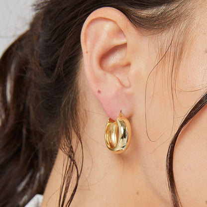 Golden Classic Daily Must-have Chunky Hoop Earring