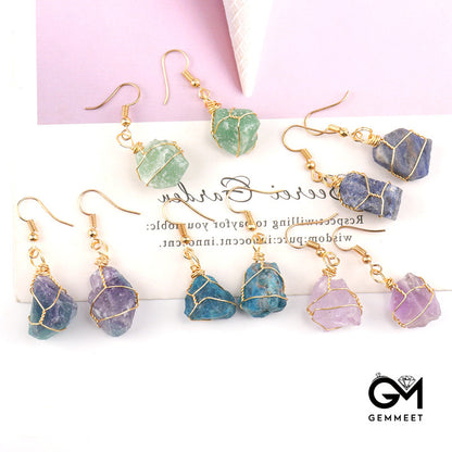 Golden Winding Crystal Earrings