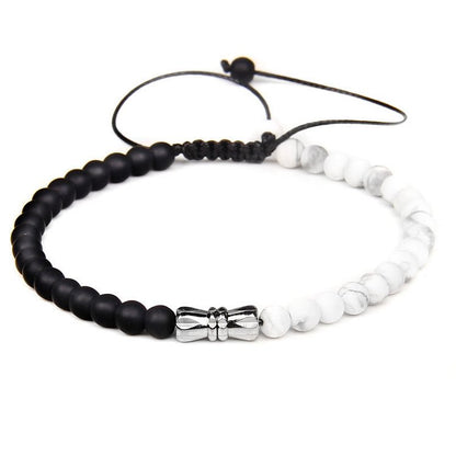 4mm Black Onyx & Natural Stone Braided Bracelet