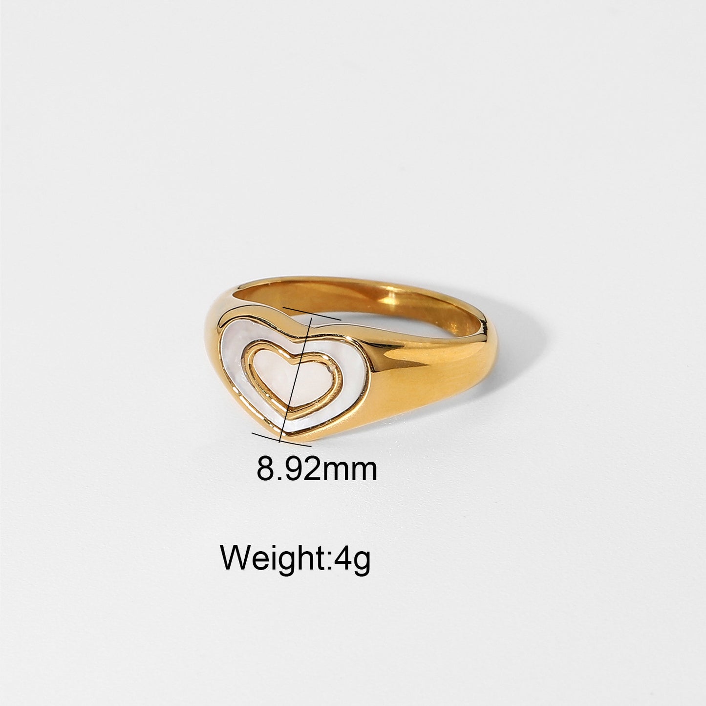 Cute Oblate Heart Shape Signet Ring