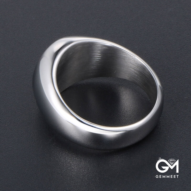 Round Flat Smooth Titanium Steel Ring