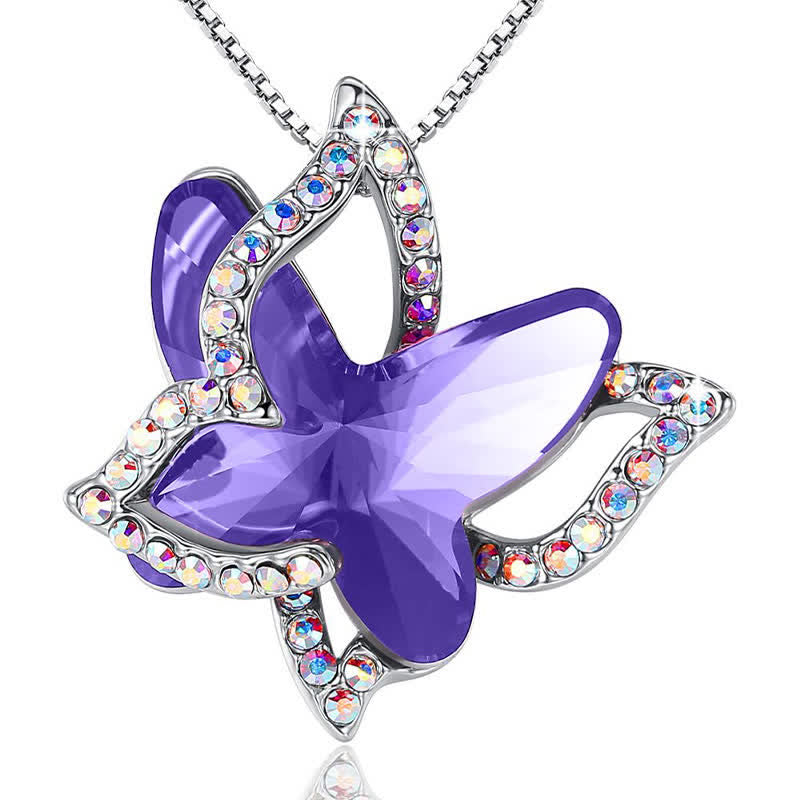 "Spread Your Wing" - Butterfly Birthstone Crystal Necklace