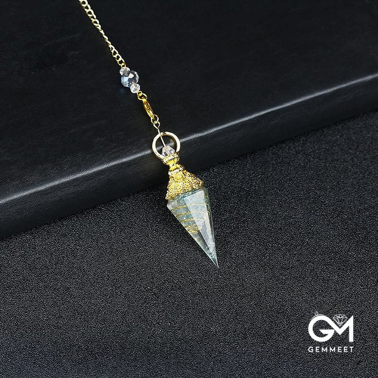 Crystal Resin Hexagonal Pyramid Pendulum