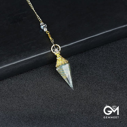 Crystal Resin Hexagonal Pyramid Pendulum