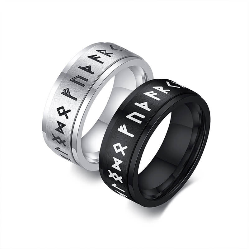 Minimalism Viking Symbol Rotatable Ring