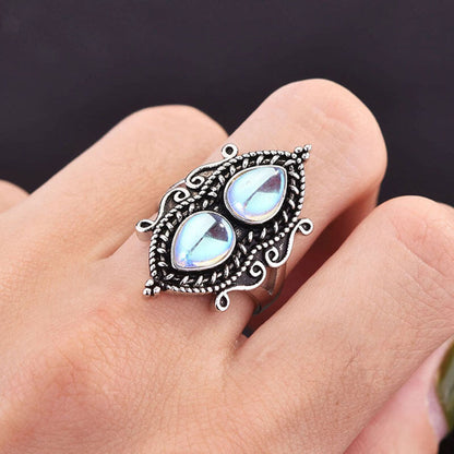 Water Drop Pear shaped Moonstone Ring