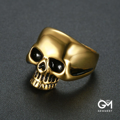 Stainless Steel Multi-colored Small Skull Ring