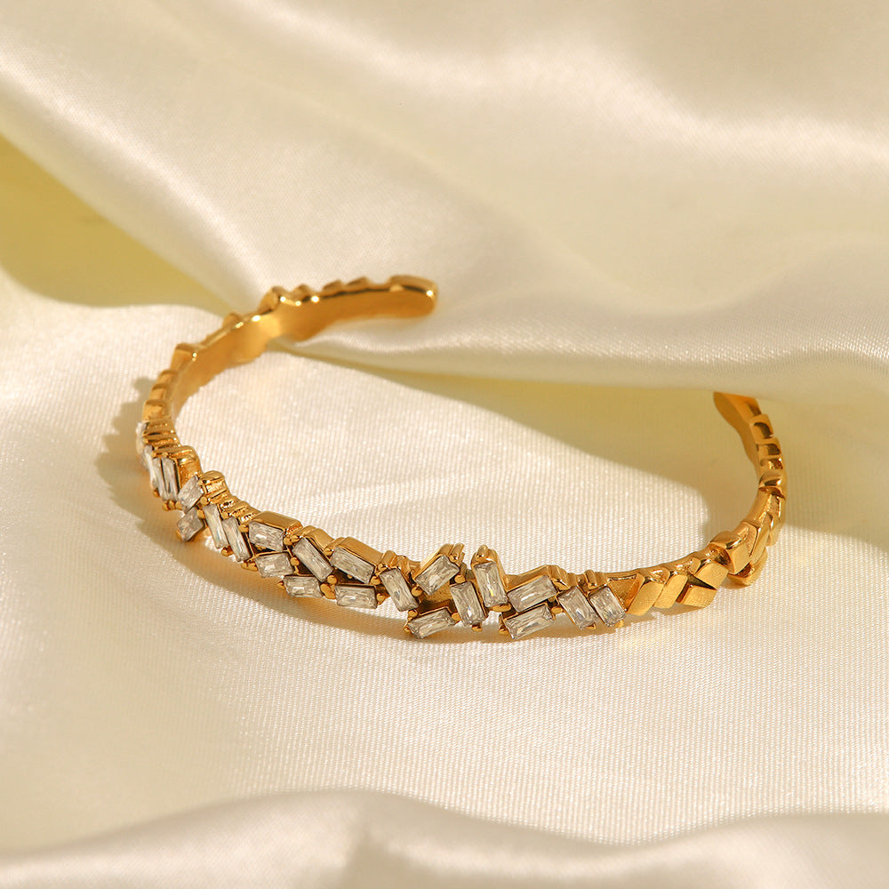 Gold Plated Stainless Steel Woven Love Bracelet