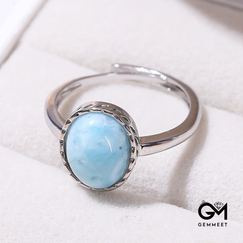 Oval Aquamarine Open Ring