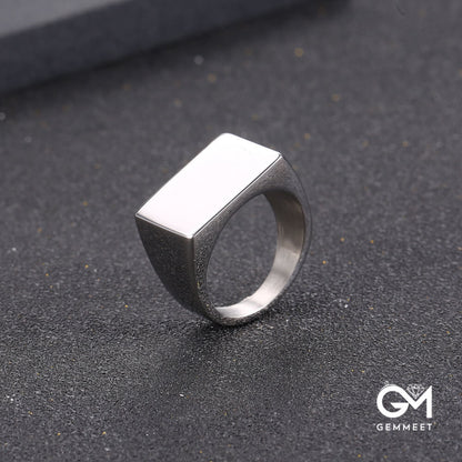 Simple Titanium Steel Personality Smooth Ring