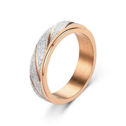 Colored Minimalism Texture Rotatable Ring