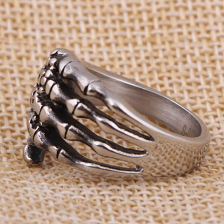 Halloween Titanium Steel Skull Ghost Hand Retro Men's Ring