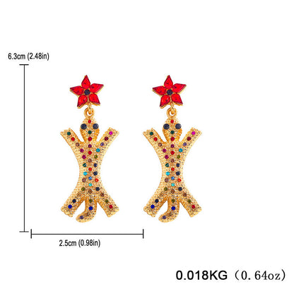 Animal Creative Alloy Inlaid Zircon Turtle Star Earrings