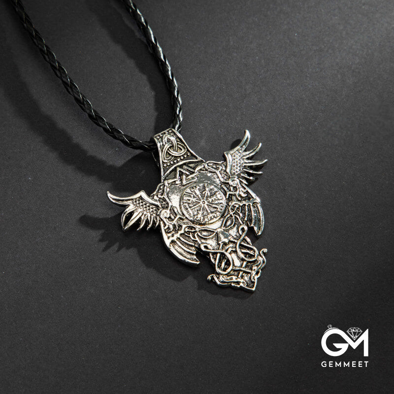 Viking Alloy Odin Legend Pendant Necklace