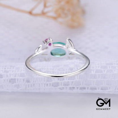 Aquamarine Zircon Tourmaline Ring