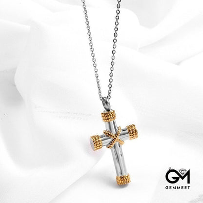 Cross Perfume Bottle Pendant Necklace