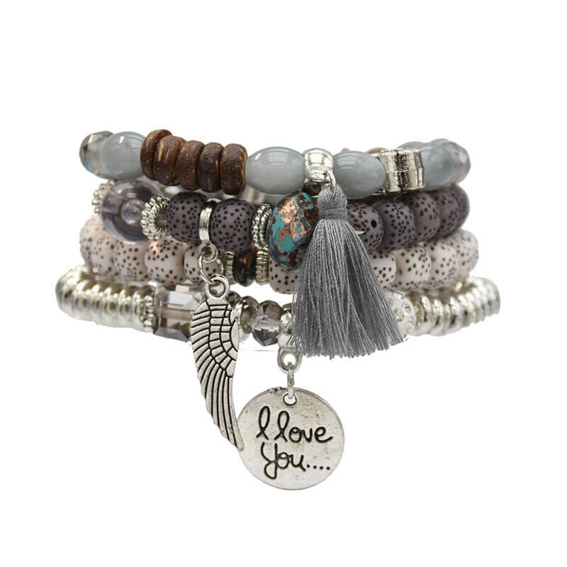 Bohemian Ethnic Beaded Layered Alloy Bracelet