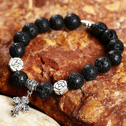 Natural Stone Cross Symbol Bracelet