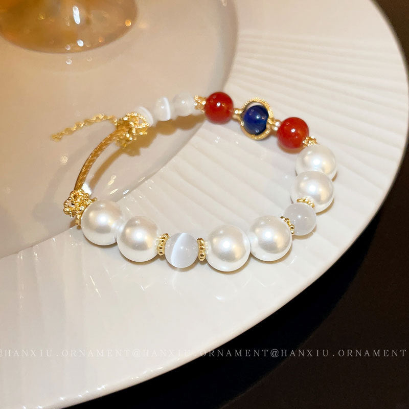 Cat's Eye Round Bead Bracelet