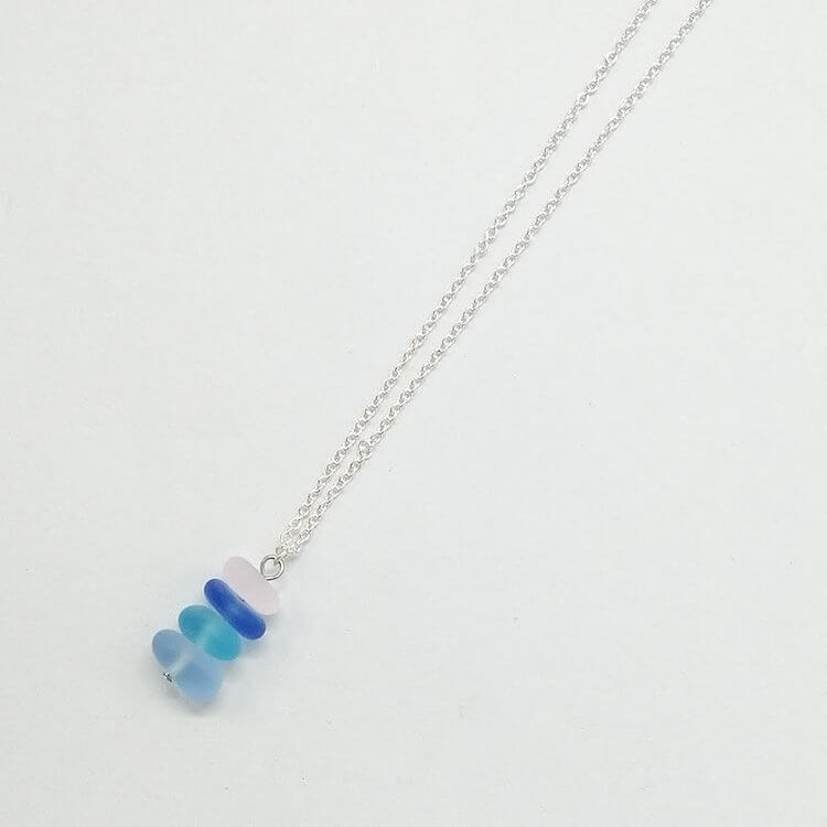 Sea Glass Beaded Pendant Necklace