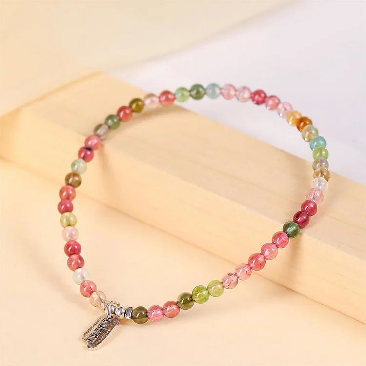 Natural Tourmaline 3cm Beaded Lucky Bracelet